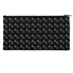 Vintage Turntable Graphic Motif Seamless Pattern Black Backgrond Pencil Case Back