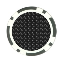 Vintage Turntable Graphic Motif Seamless Pattern Black Backgrond Poker Chip Card Guard (10 Pack) by dflcprintsclothing