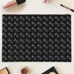 Vintage Turntable Graphic Motif Seamless Pattern Black Backgrond Cosmetic Bag (XXL) Back