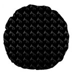 Vintage Turntable Graphic Motif Seamless Pattern Black Backgrond Large 18  Premium Flano Round Cushions Front