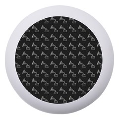 Vintage Turntable Graphic Motif Seamless Pattern Black Backgrond Dento Box With Mirror by dflcprintsclothing