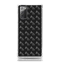 Vintage Turntable Graphic Motif Seamless Pattern Black Backgrond Samsung Galaxy Note 20 Tpu Uv Case