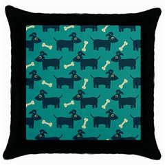 Happy Dogs Animals Pattern Throw Pillow Case (black)