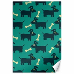 Happy Dogs Animals Pattern Canvas 12  X 18 