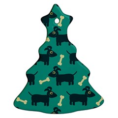 Happy Dogs Animals Pattern Christmas Tree Ornament (two Sides) by Ket1n9