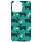 Happy Dogs Animals Pattern iPhone 15 Pro Max Black UV Print PC Hardshell Case Front