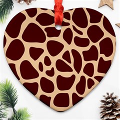 Animal Print Girraf Patterns Ornament (heart)