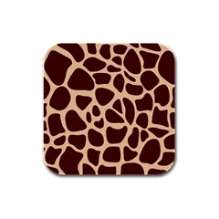 Animal Print Girraf Patterns Rubber Square Coaster (4 Pack) by Ket1n9