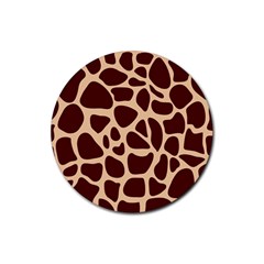 Animal Print Girraf Patterns Rubber Coaster (round) by Ket1n9