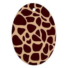 Animal Print Girraf Patterns Oval Ornament (two Sides)