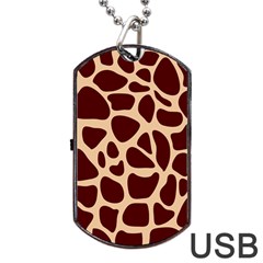 Animal Print Girraf Patterns Dog Tag Usb Flash (two Sides) by Ket1n9