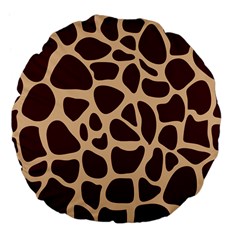 Animal Print Girraf Patterns Large 18  Premium Flano Round Cushions