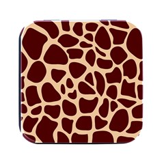 Animal Print Girraf Patterns Square Metal Box (black)