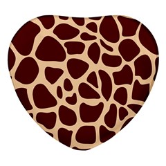 Animal Print Girraf Patterns Heart Glass Fridge Magnet (4 Pack) by Ket1n9