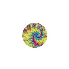 Fractal Spiral Abstract Background Vortex Yellow 1  Mini Buttons by Ket1n9