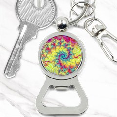 Fractal Spiral Abstract Background Vortex Yellow Bottle Opener Key Chain by Ket1n9