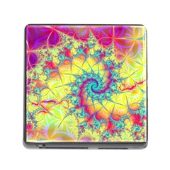 Fractal Spiral Abstract Background Vortex Yellow Memory Card Reader (square 5 Slot) by Ket1n9