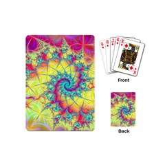 Fractal Spiral Abstract Background Vortex Yellow Playing Cards Single Design (mini) by Ket1n9