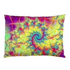 Fractal Spiral Abstract Background Vortex Yellow Pillow Case (two Sides) by Ket1n9