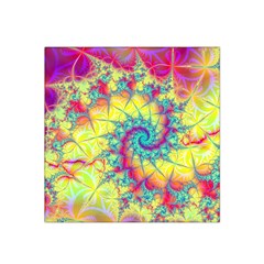 Fractal Spiral Abstract Background Vortex Yellow Satin Bandana Scarf 22  X 22  by Ket1n9