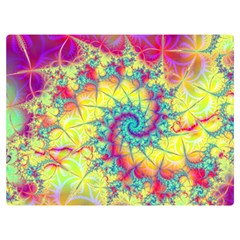 Fractal Spiral Abstract Background Vortex Yellow Premium Plush Fleece Blanket (extra Small) by Ket1n9