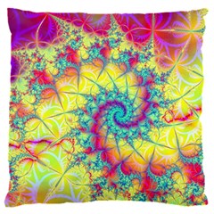 Fractal Spiral Abstract Background Vortex Yellow 16  Baby Flannel Cushion Case (two Sides)