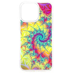 Fractal Spiral Abstract Background Vortex Yellow Iphone 15 Pro Max Tpu Uv Print Case