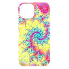 Fractal Spiral Abstract Background Vortex Yellow Iphone 15 Black Uv Print Pc Hardshell Case by Ket1n9