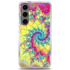 Fractal Spiral Abstract Background Vortex Yellow Samsung Galaxy S24 6 2 Inch Tpu Uv Case by Ket1n9