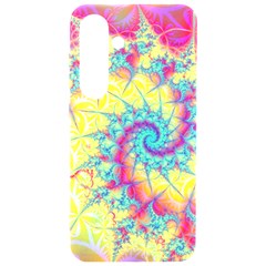 Fractal Spiral Abstract Background Vortex Yellow Samsung Galaxy S24 6 2 Inch Black Tpu Uv Case by Ket1n9