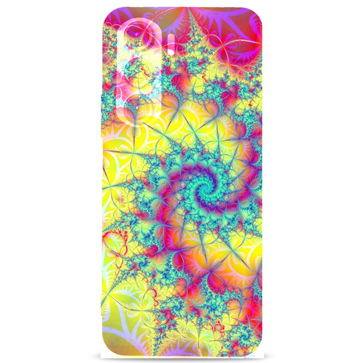 Fractal Spiral Abstract Background Vortex Yellow Samsung Galaxy S24 Plus 6.7 Inch Black TPU UV Case