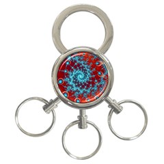 Fractal Pattern Background 3-ring Key Chain by Ket1n9