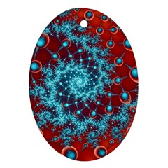 Fractal Pattern Background Oval Ornament (two Sides) by Ket1n9