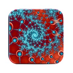 Fractal Pattern Background Square Metal Box (black)