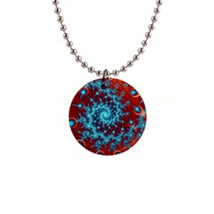 Fractal Pattern Background 1  Button Necklace by Ket1n9