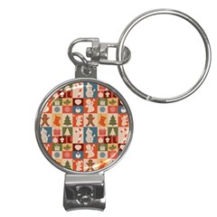 Cute Christmas Seamless Pattern Vector  - Nail Clippers Key Chain