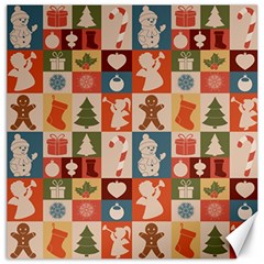 Cute Christmas Seamless Pattern Vector  - Canvas 20  X 20 