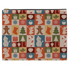 Cute Christmas Seamless Pattern Vector  - Cosmetic Bag (xxxl)