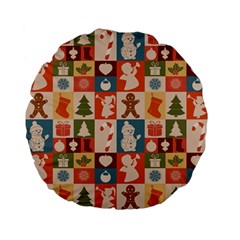 Cute Christmas Seamless Pattern Vector  - Standard 15  Premium Flano Round Cushions