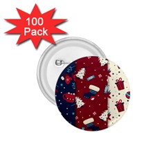 Flat Design Christmas Pattern Collection Art 1 75  Buttons (100 Pack) 