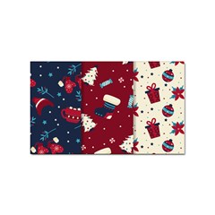 Flat Design Christmas Pattern Collection Art Sticker Rectangular (100 Pack)