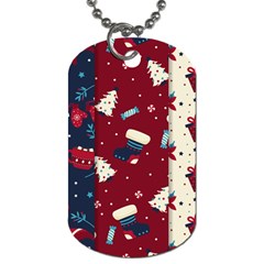 Flat Design Christmas Pattern Collection Art Dog Tag (two Sides)