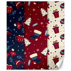 Flat Design Christmas Pattern Collection Art Canvas 8  X 10 