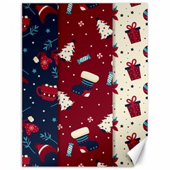 Flat Design Christmas Pattern Collection Art Canvas 18  X 24 