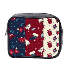 Flat Design Christmas Pattern Collection Art Mini Toiletries Bag (two Sides)