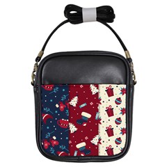 Flat Design Christmas Pattern Collection Art Girls Sling Bag