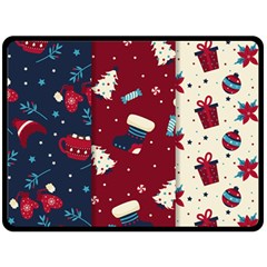 Flat Design Christmas Pattern Collection Art Fleece Blanket (large)