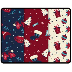 Flat Design Christmas Pattern Collection Art Fleece Blanket (medium)