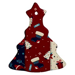 Flat Design Christmas Pattern Collection Art Christmas Tree Ornament (two Sides)