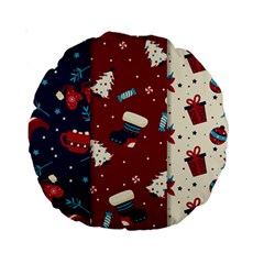 Flat Design Christmas Pattern Collection Art Standard 15  Premium Round Cushions